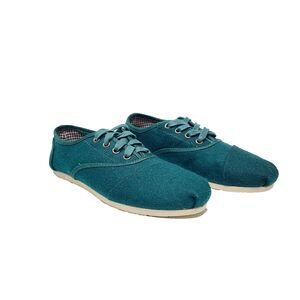 TOMS Cordones Lace Up Aqua Wool Casual Shoe/Sneaker 330911 Womens Size 8.5